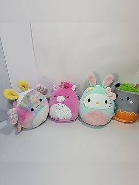 4 New Squishmallows Gray Orange Green Cauldron Plush